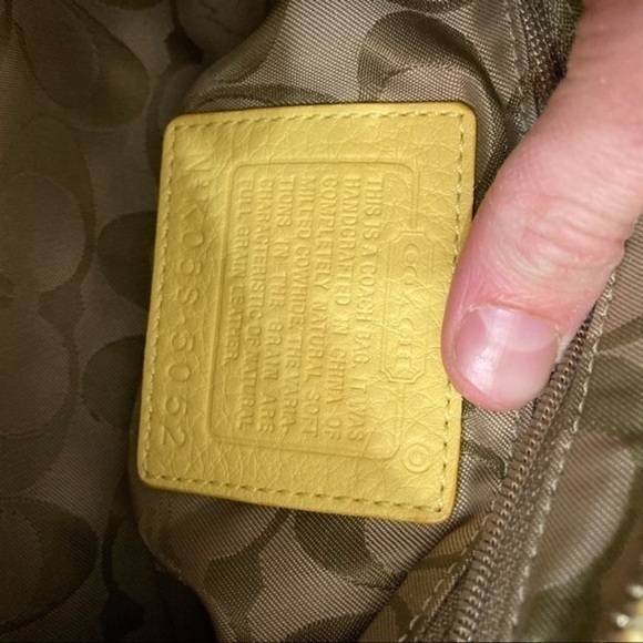 Coach vintage y2k yellow leather hamptons mini bag baguette 5052 - Picture 10 of 11